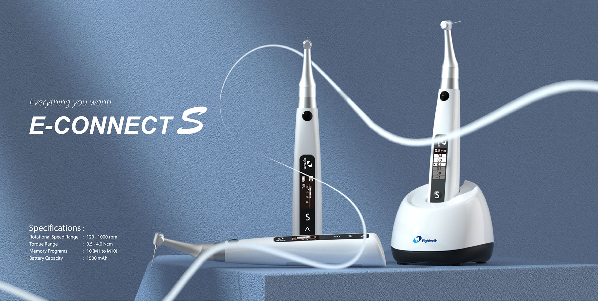 Fiche technique MOTEUR ENDODONTIQUE AVEC LOCALISATEUR D'APEX INTEGRE E-CONNECT S